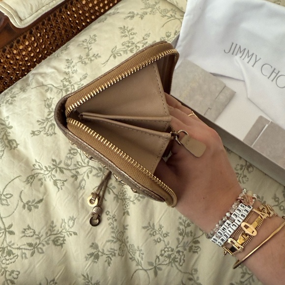 Jimmy Choo Metallic Gold Star-Studded Wallet - Picture 10 of 16